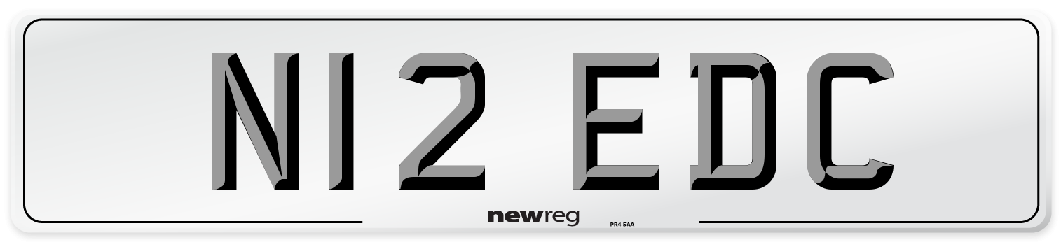 N12 EDC Number Plate from New Reg